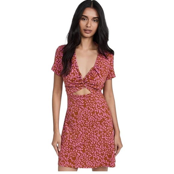 Free‎ PEOPLE MARSAILLE'S  WOMEN'S MINI DRESS, NEW WITH TAGS, RUST COMBO, SMALL - Picture 1 of 16